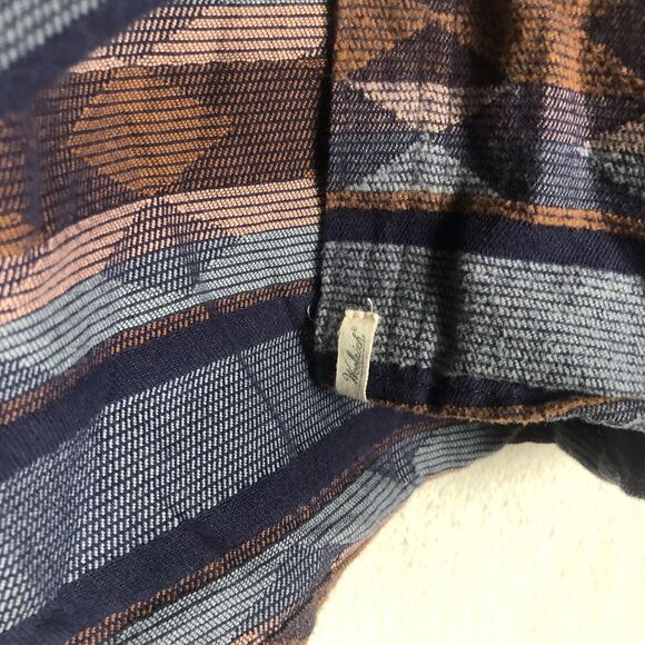 WOOLRICH Aztec Flannel Shirt Women's XL Blue Button Up Casual Western Ranch - Picture 6 of 16